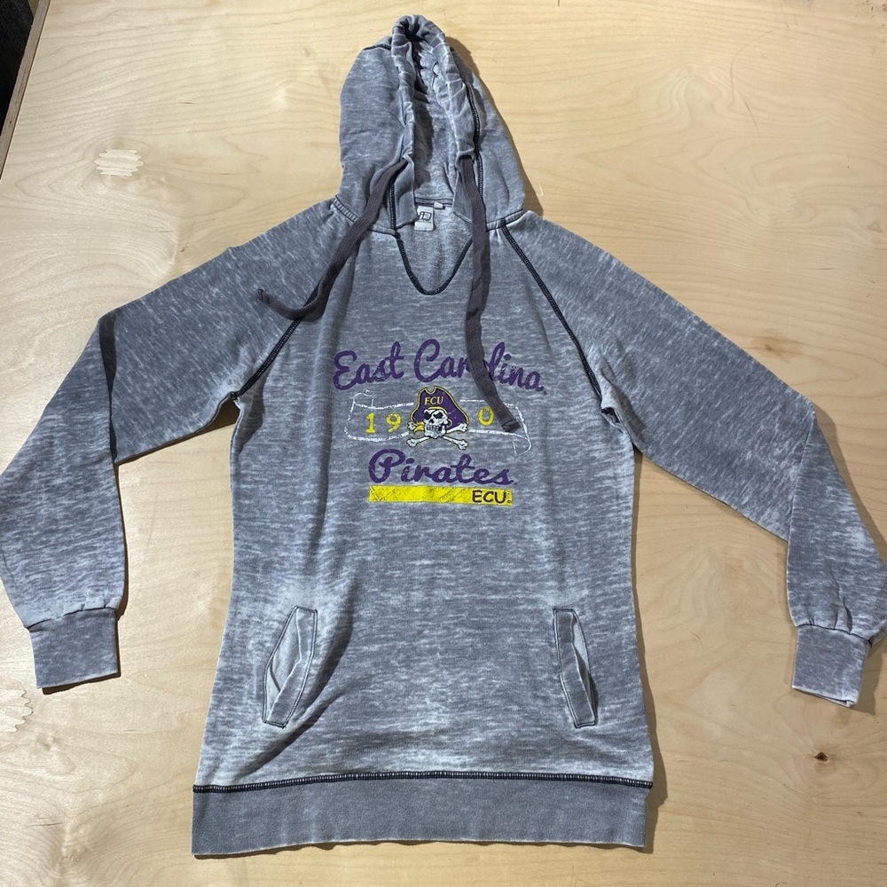 J2 Sport East Carolina Pirates Gray Hoodie Tee Small (GB)